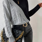 Split Cable Mock Neck Jumper