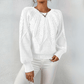 Leaf Cable Puff Sleeve Jumper