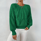 Leaf Cable Puff Sleeve Jumper