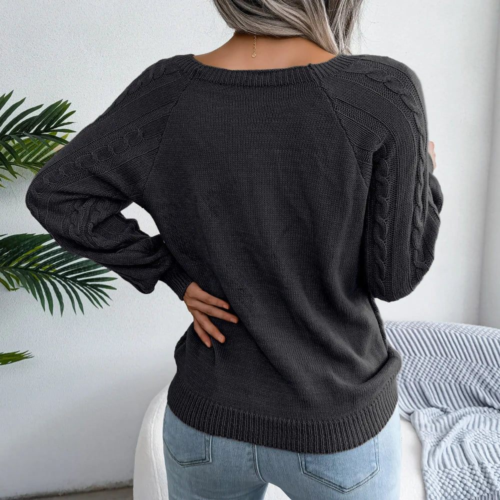 Square Neck Cable Jumper