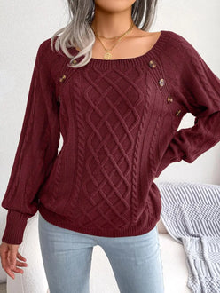 Square Neck Cable Jumper