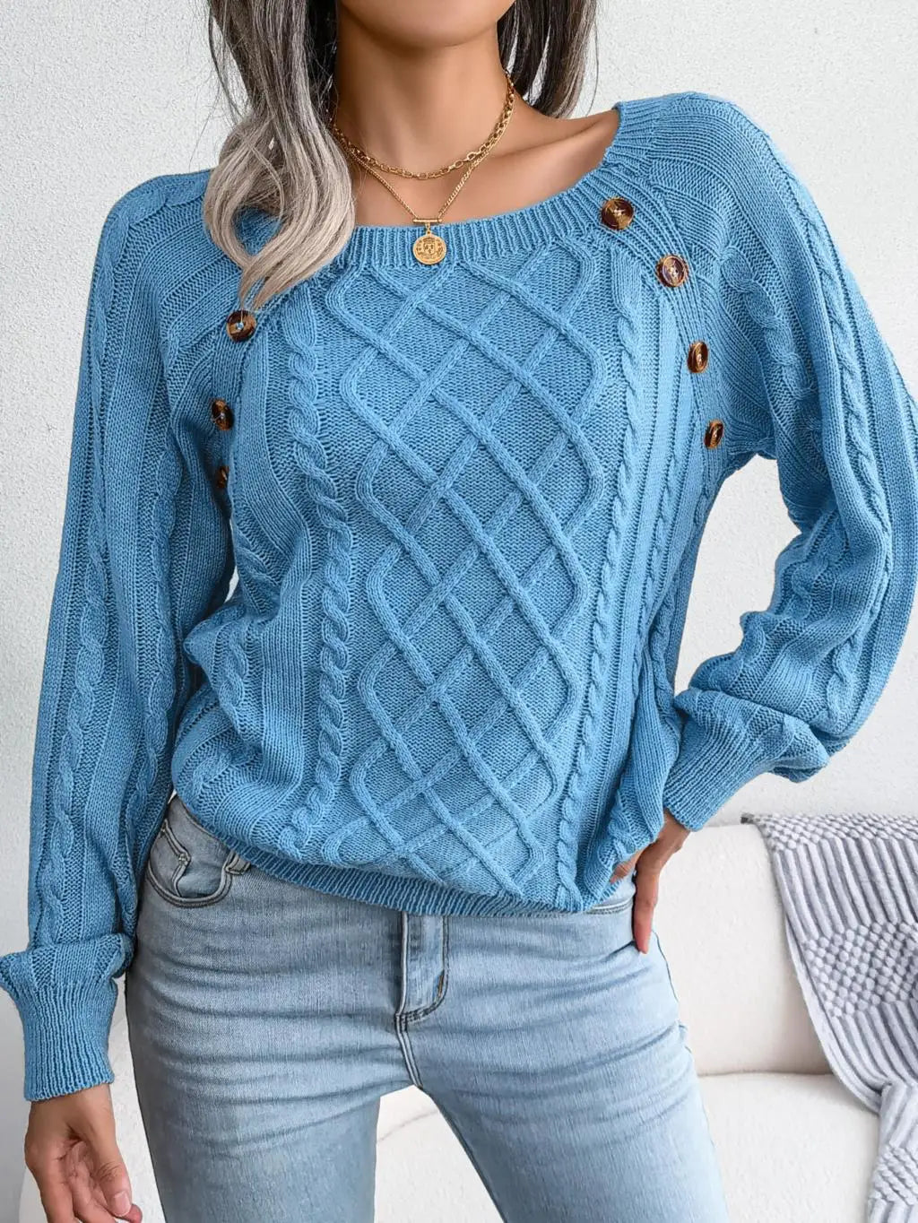 Square Neck Cable Jumper