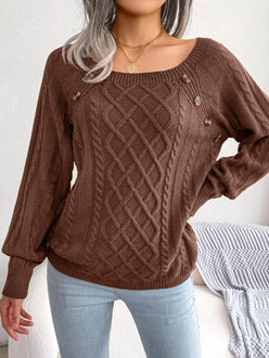 Square Neck Cable Jumper