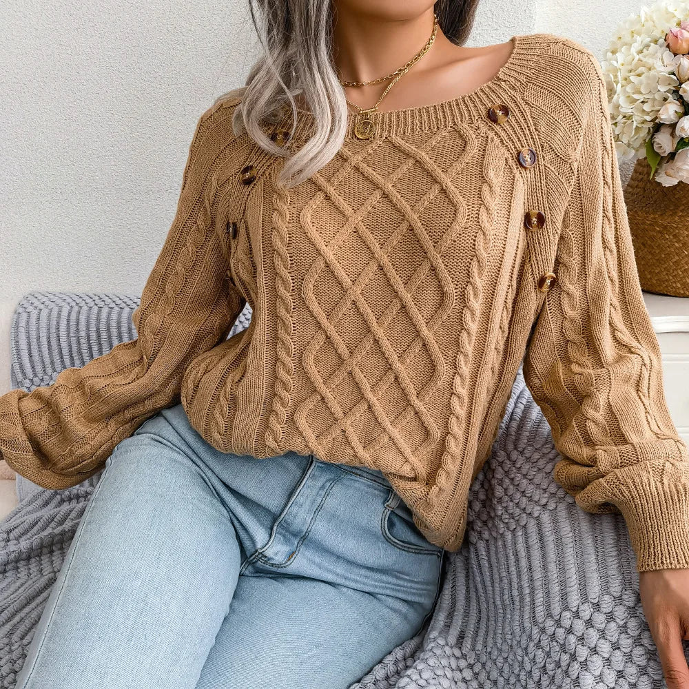 Square Neck Cable Jumper