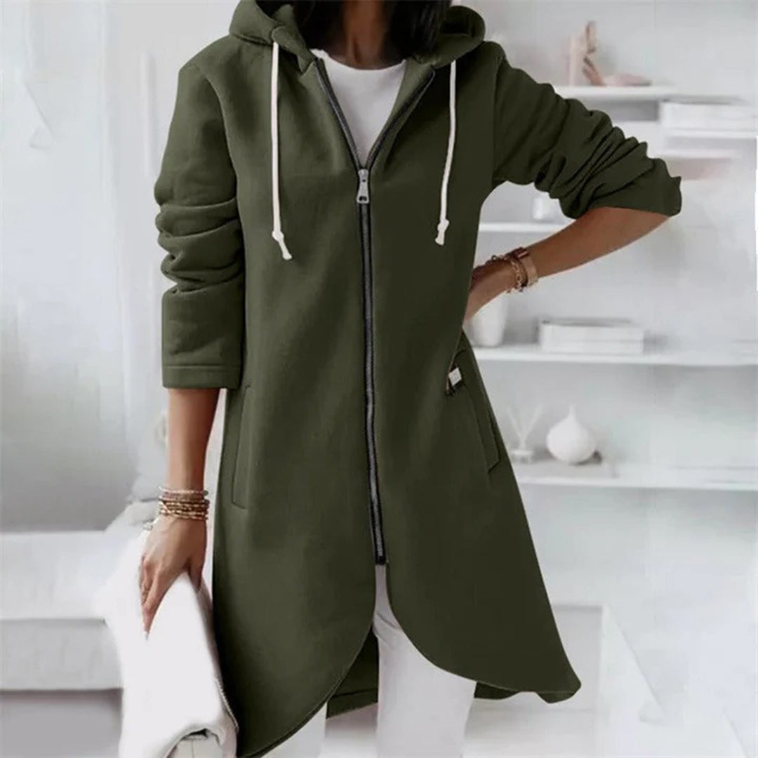 Longline Zip-Up Hoodie
