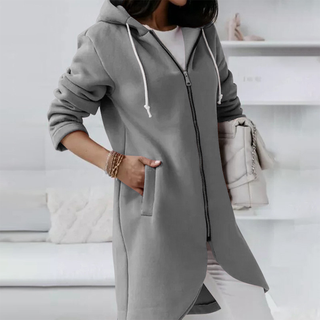 Longline Zip-Up Hoodie