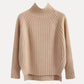Ribbed Roll Neck Jumper with Side Slits