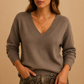 Ribbed V-Neck Jumper