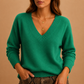Ribbed V-Neck Jumper