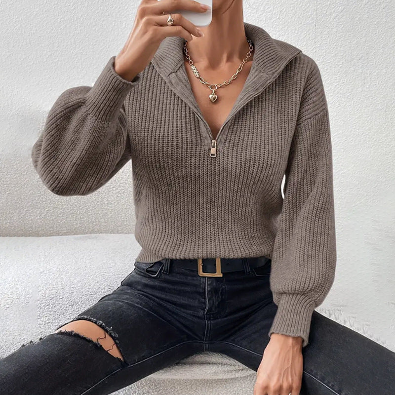 Chunky Wide Collar Half-Zip