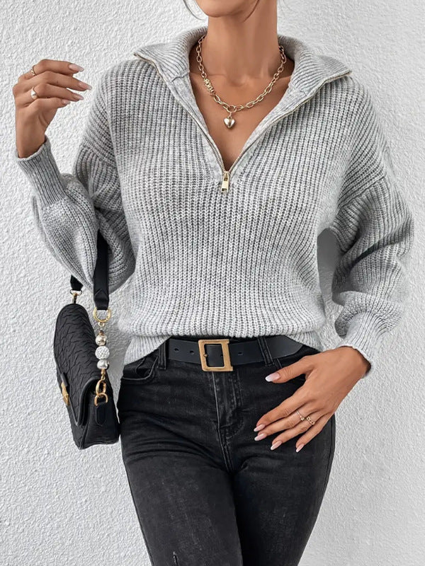 Chunky Wide Collar Half-Zip