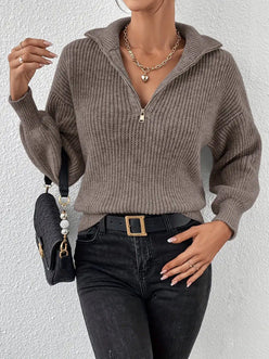 Chunky Wide Collar Half-Zip