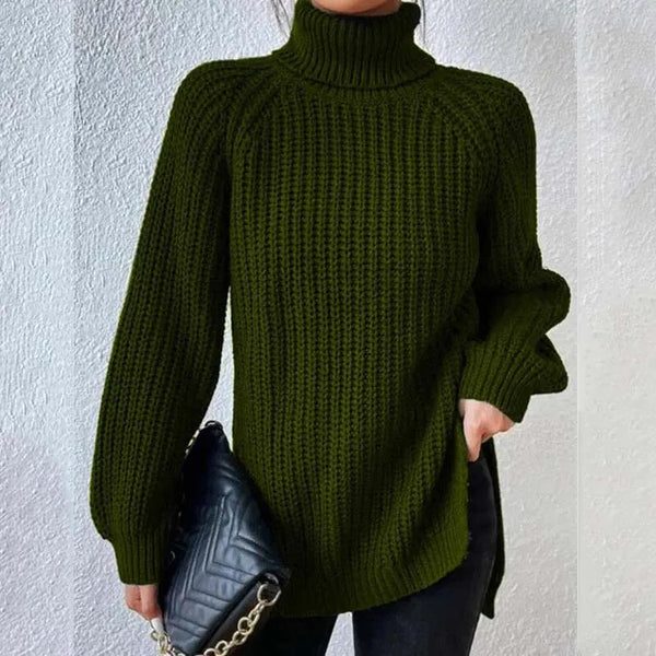 Chunky Rib Roll Neck Jumper