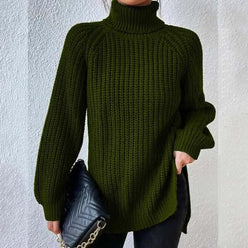 Chunky Rib Roll Neck Jumper