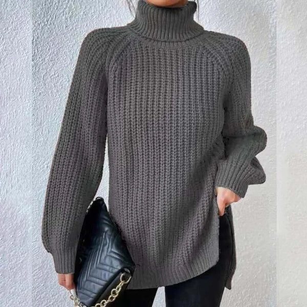 Chunky Rib Roll Neck Jumper