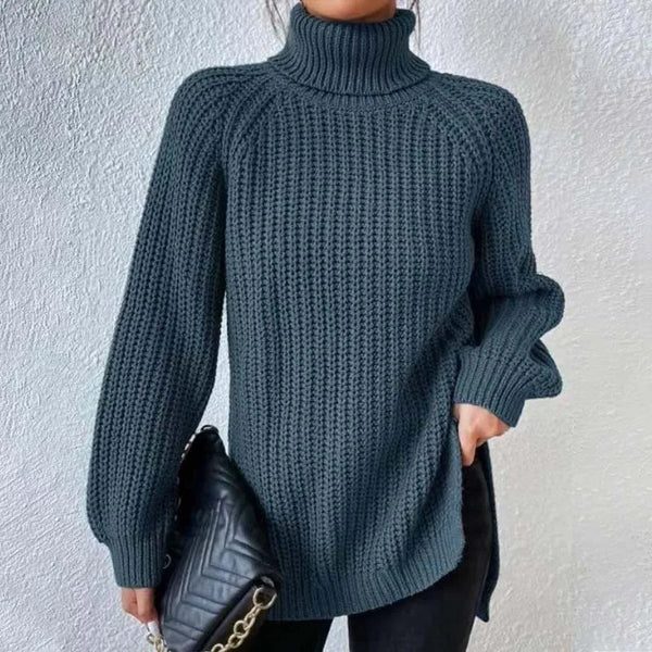 Chunky Rib Roll Neck Jumper