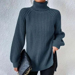 Chunky Rib Roll Neck Jumper