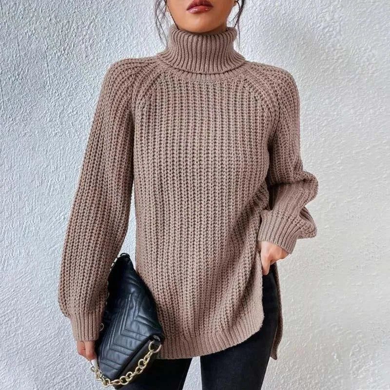 Chunky Rib Roll Neck Jumper