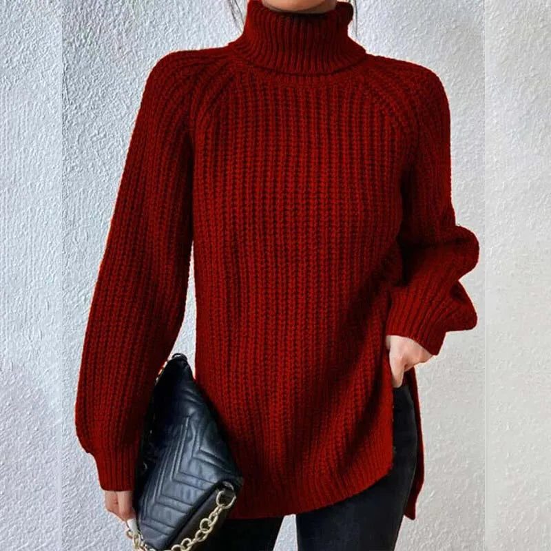 Chunky Rib Roll Neck Jumper