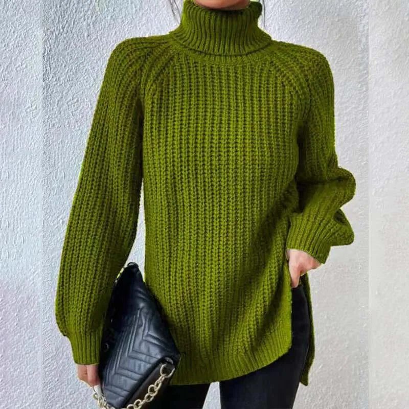 Chunky Rib Roll Neck Jumper