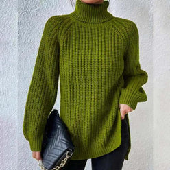 Chunky Rib Roll Neck Jumper