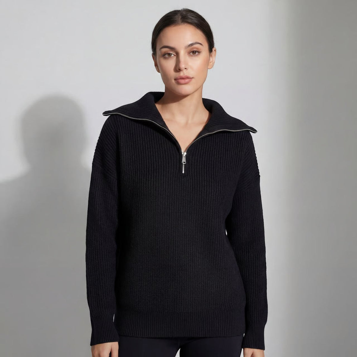 Chunky Rib Wide Collar Jumper