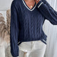 Varsity Stripe Cable Jumper
