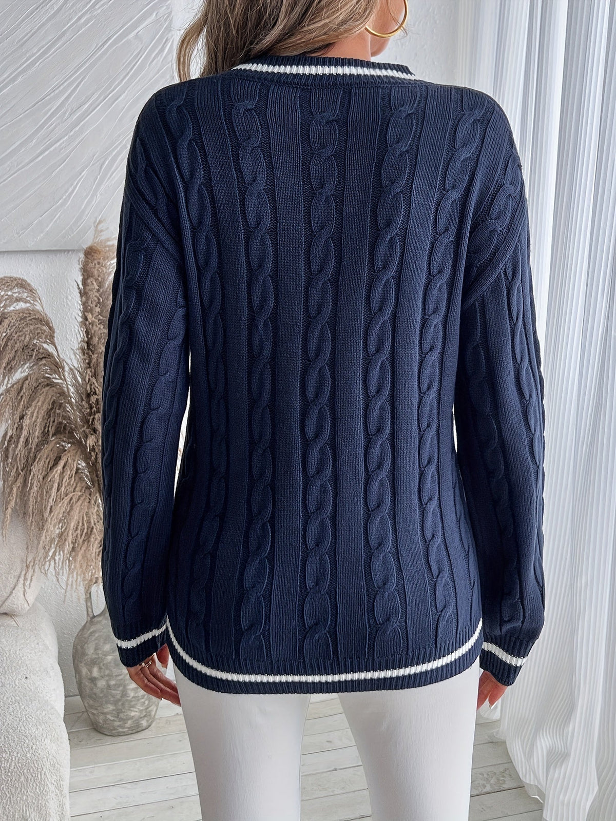 Varsity Stripe Cable Jumper