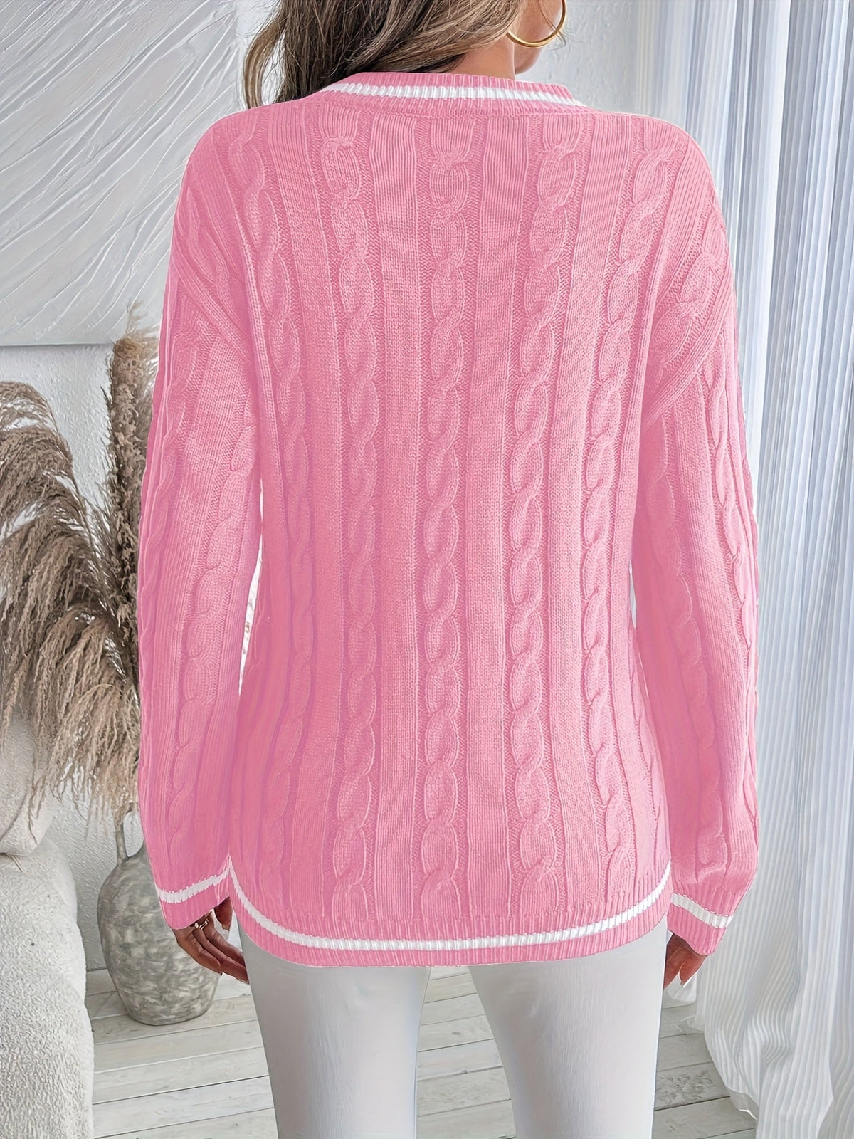 Varsity Stripe Cable Jumper