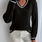 Varsity Stripe Cable Jumper