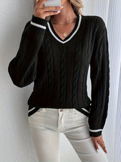 Varsity Stripe Cable Jumper