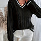 Varsity Stripe Cable Jumper