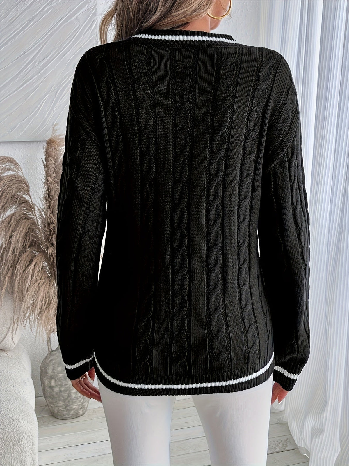 Varsity Stripe Cable Jumper