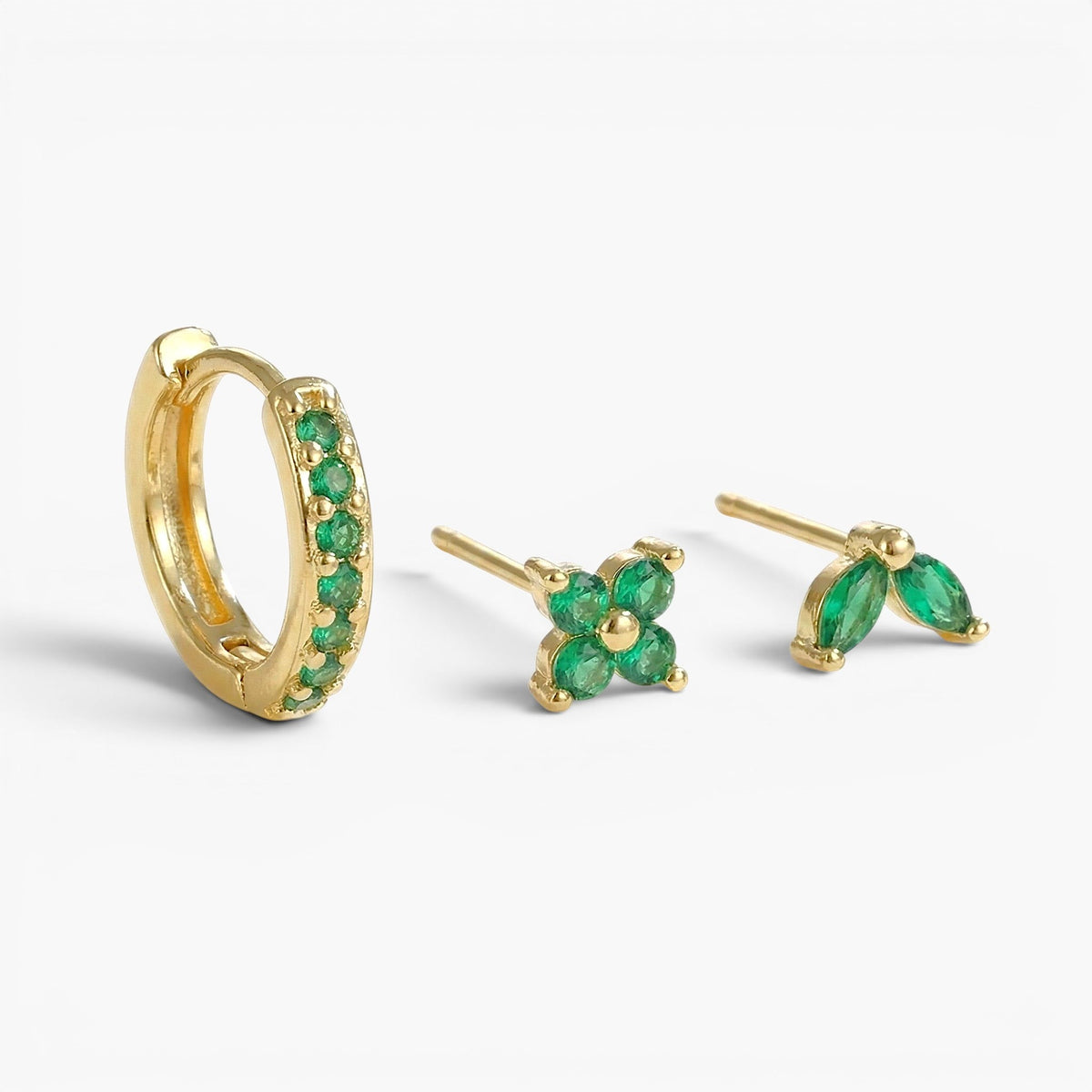 Naviiz Earrings Naviiz Emerald Gold  Emerald Gold