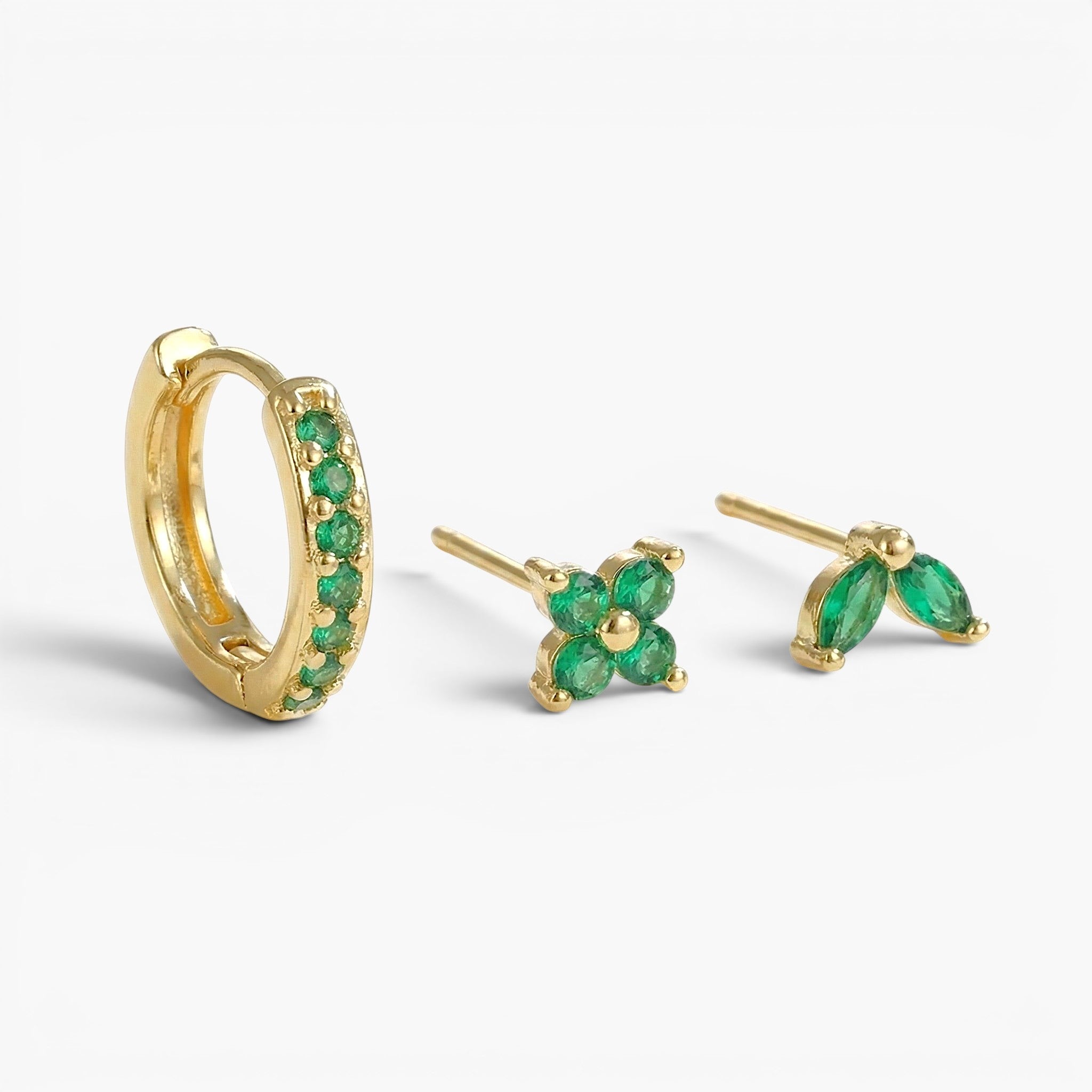 Naviiz Earrings Naviiz Emerald Gold  Emerald Gold