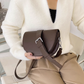 Crescent Bag Faux Leather with Zip and Removable Strap