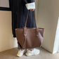Tote Bag Faux Leather Braided with Zip and Wide Handles