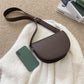Crescent Bag Faux Leather with Zip and Removable Strap