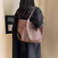 Tote Bag Faux Leather Braided with Zip and Wide Handles