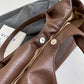 Hobo Bag Faux Leather Textured Grain with Magnetic Snap