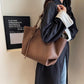 Tote Bag Faux Leather Braided with Zip and Wide Handles