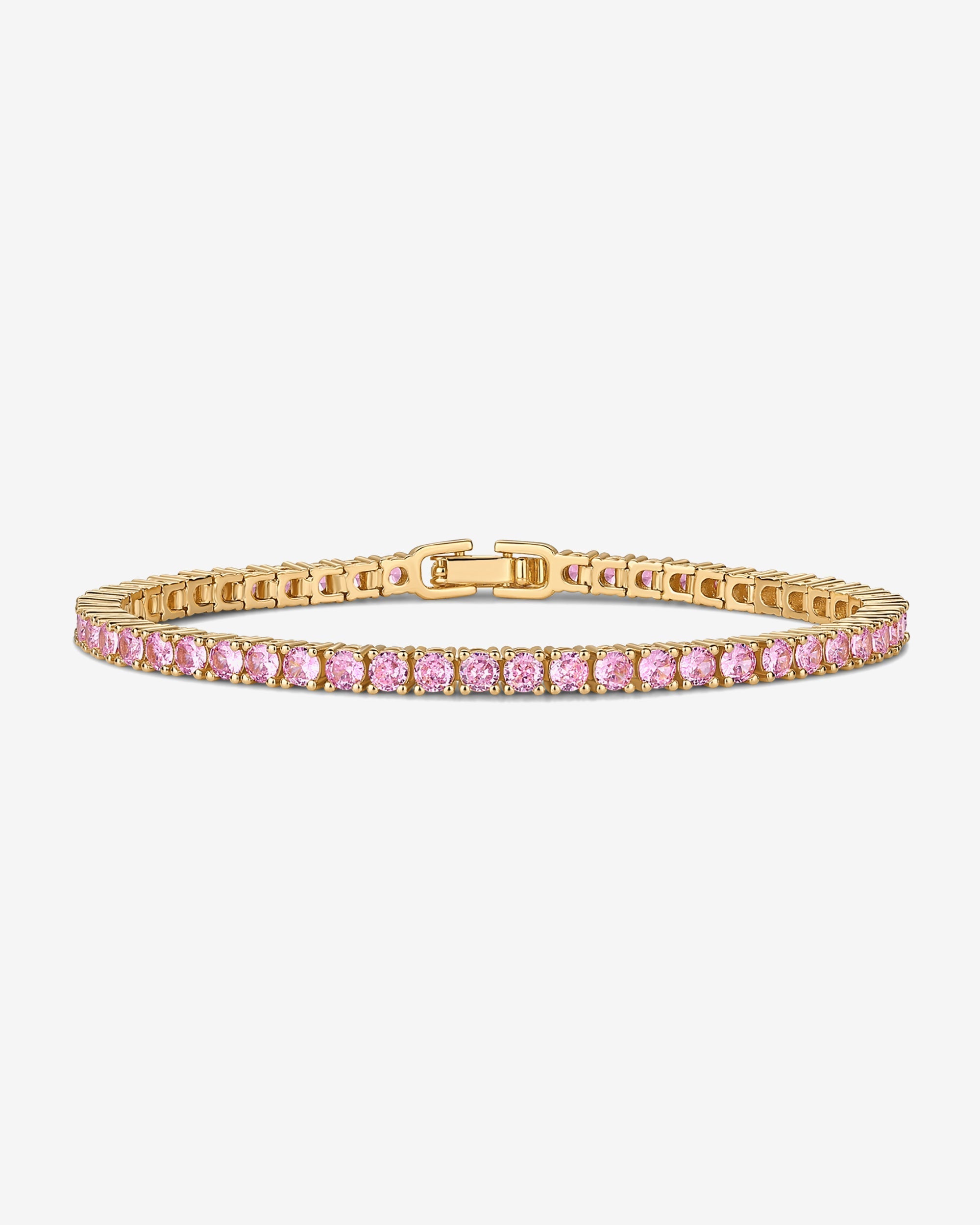 Jewlari Bracelet Naviiz Yellow Gold 6.5 Inches Yellow Gold / 6.5 Inches / Pink