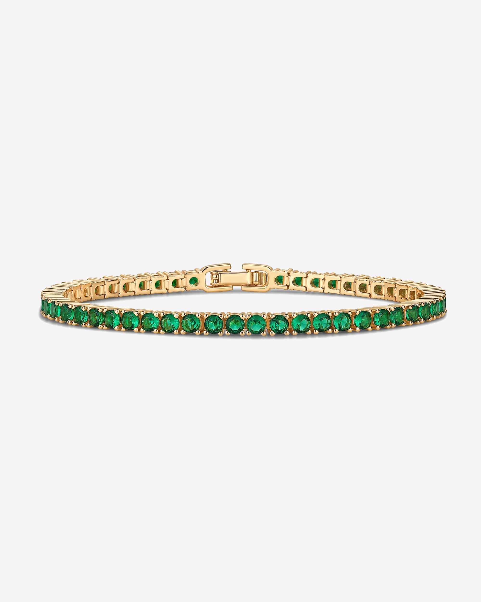 Jewlari Bracelet Naviiz Yellow Gold 6.5 Inches Yellow Gold / 6.5 Inches / Emerald