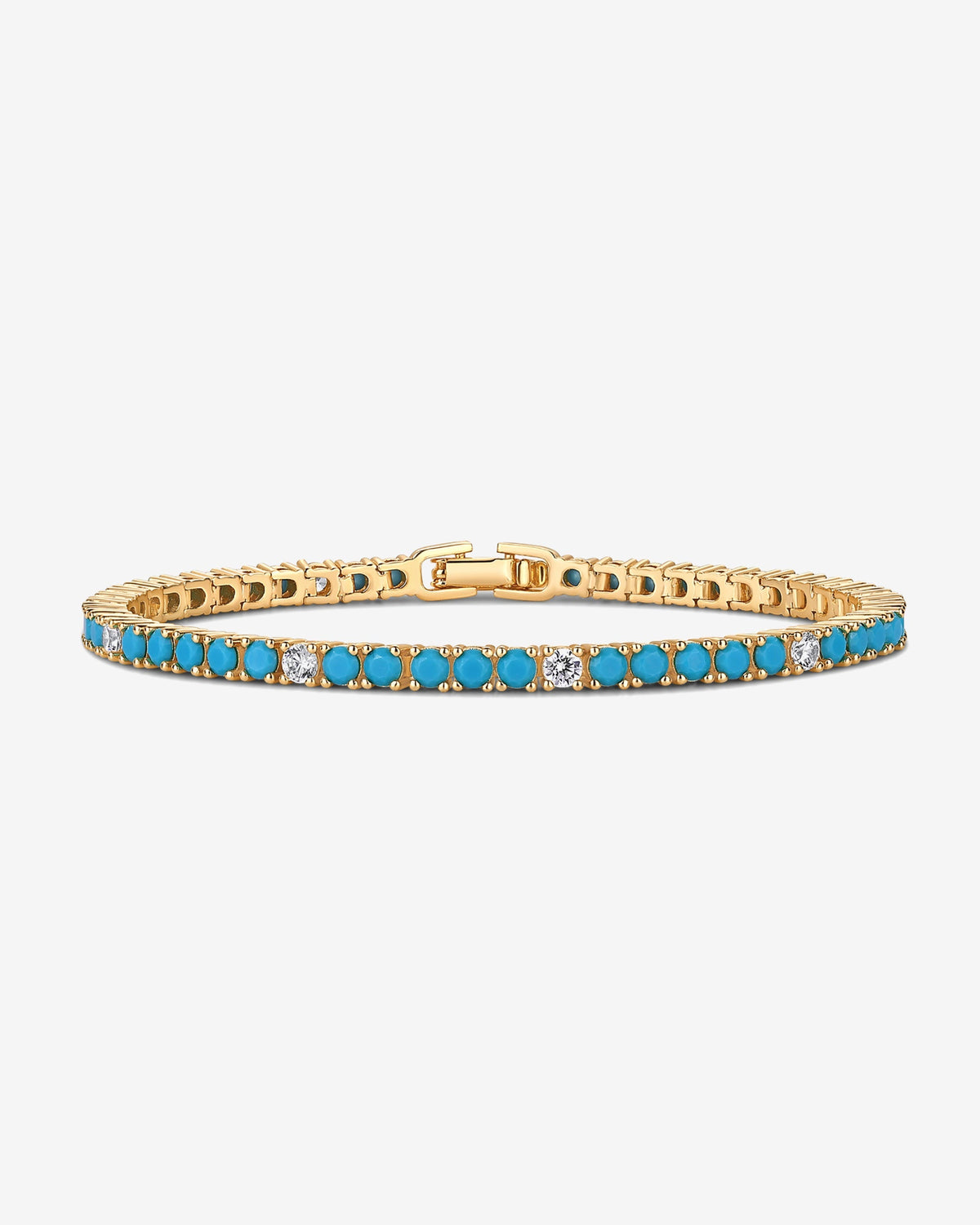 Jewlari Bracelet Naviiz Yellow Gold 6.5 Inches Yellow Gold / 6.5 Inches / Turquoise