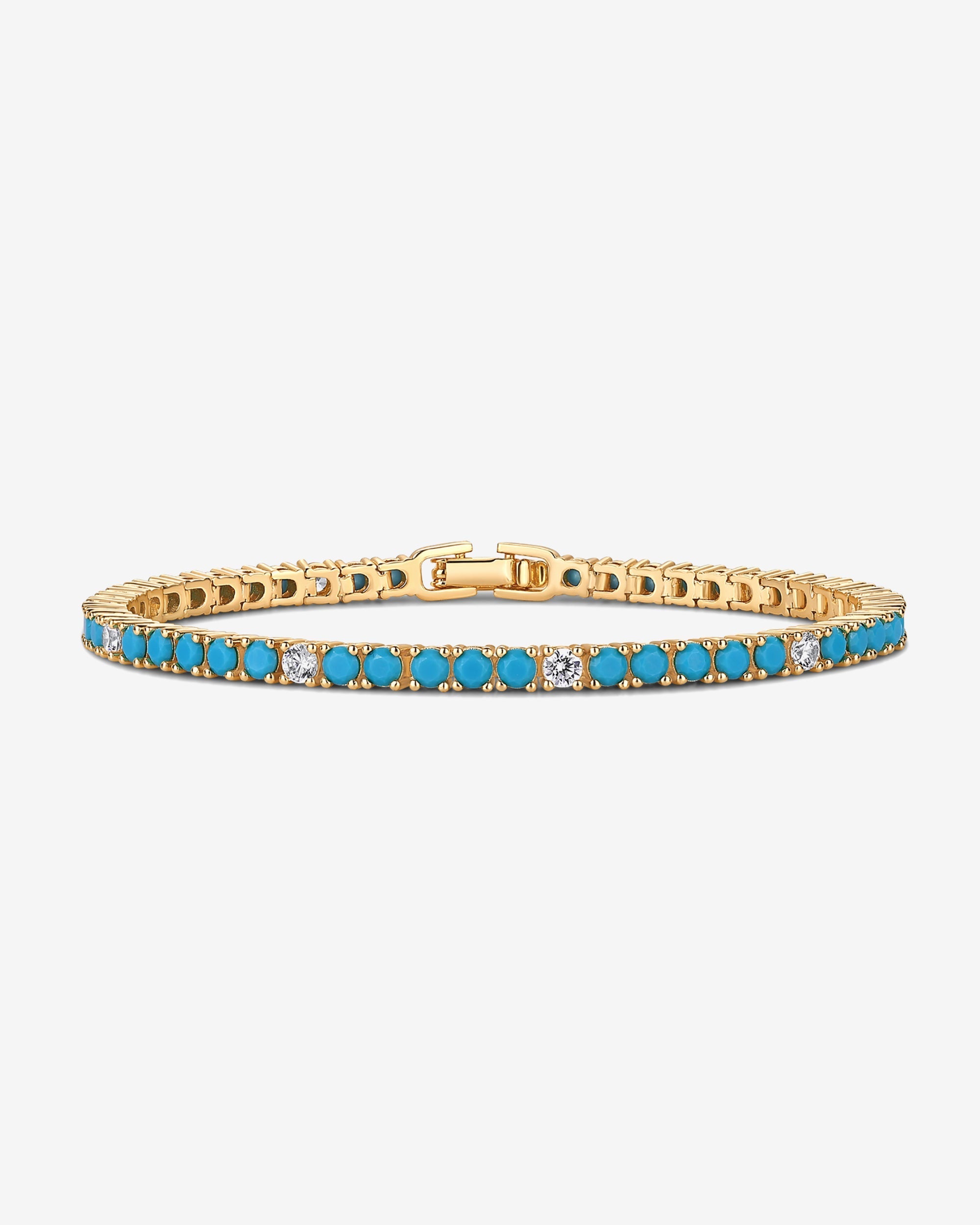 Jewlari Bracelet Naviiz Yellow Gold 6.5 Inches Yellow Gold / 6.5 Inches / Turquoise