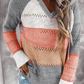Colour Block Hooded Knit Jumper
