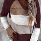 Colour Block Hooded Knit Jumper