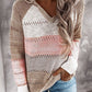 Colour Block Hooded Knit Jumper