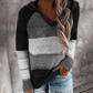 Striped Colour Block Knit Hoodie