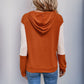 Contrast Sleeve V-Neck Hoodie